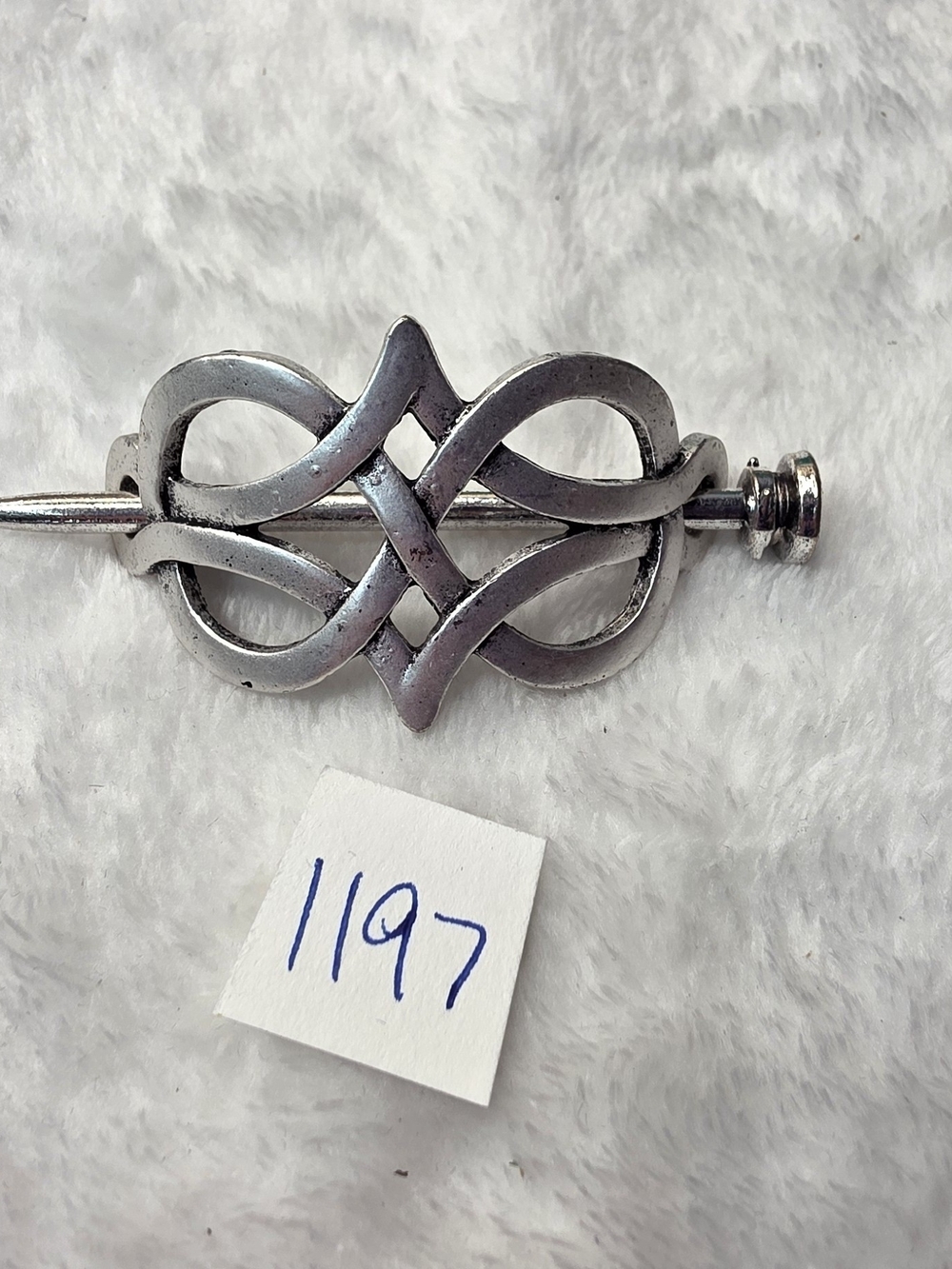 Silver-Tone Celtic Knot Hair Pin Barrette